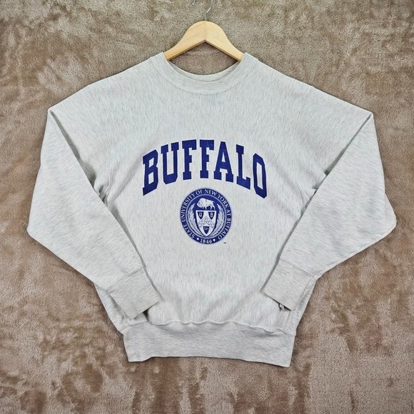 Made in USA Vintage H.L. Miller SUNY Buffalo Sweatshirt University College Sz L - Picture 1 of 10